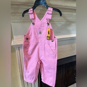 Carhartt NEW Bubblegum Pink Girls Overalls Bibs 12 Months NWT